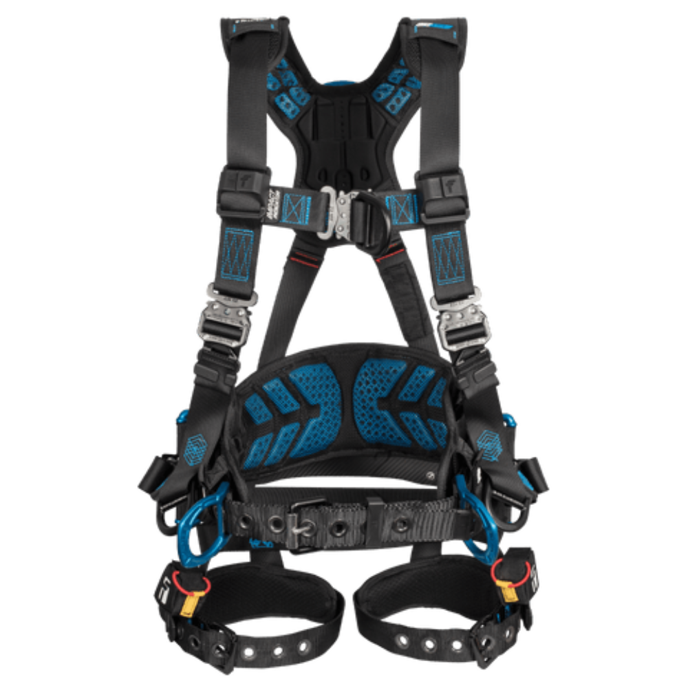 Falltech Carbon FT-One 6D Tower Climber Full Body Harness, Tongue Buckle Leg Adjustments from Columbia Safety